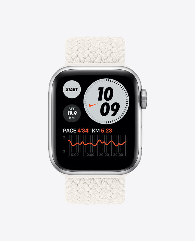 Bracelet Apple Watch en Nylon Tréssé Boucle Unique - Blanc