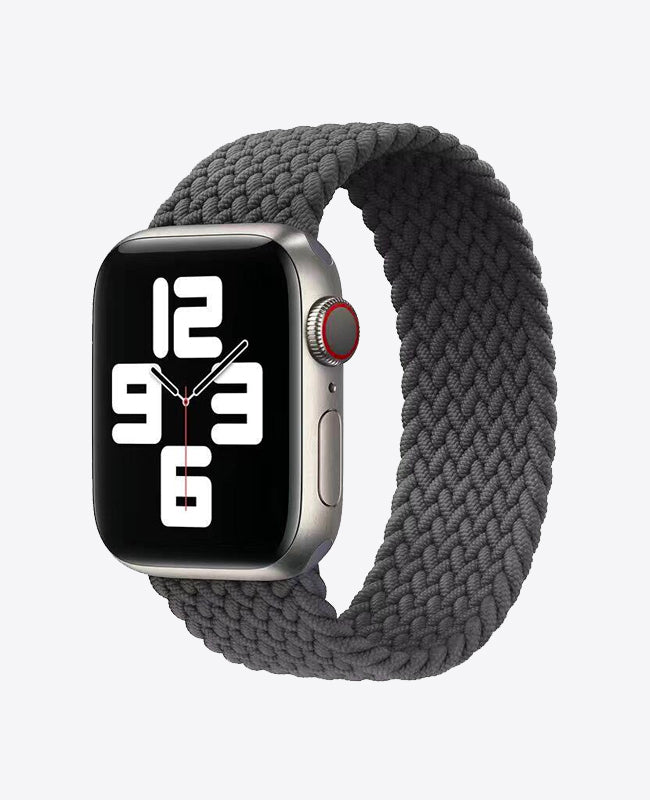 Bracelet Apple Watch en Nylon Tréssé Boucle Unique - Gris Anthracite