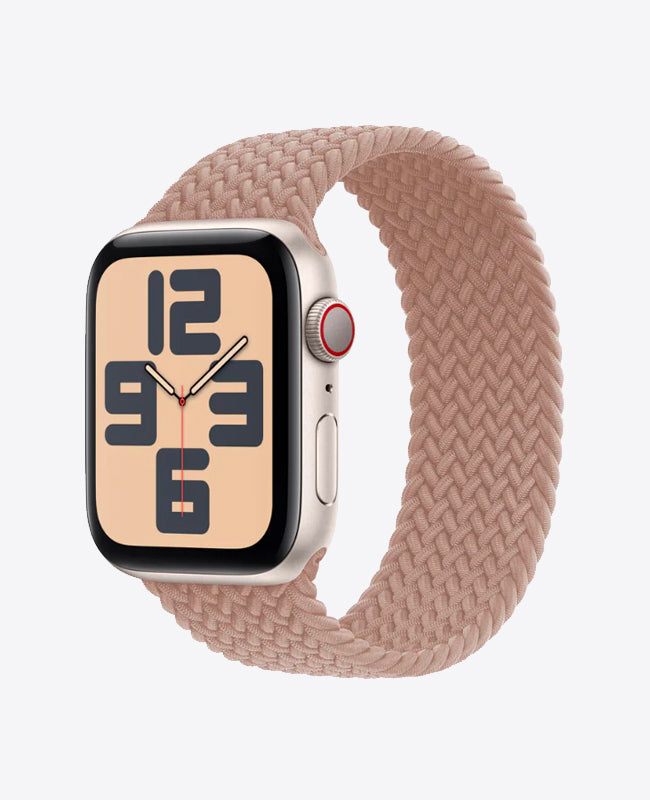 Bracelet Apple Watch en Nylon Tréssé Boucle Unique - Rose Poudré