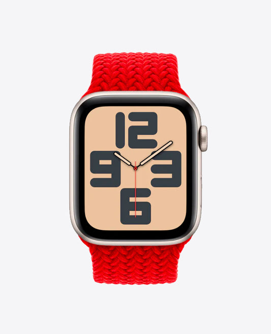 Bracelet Apple Watch en Nylon Tréssé Boucle Unique - Rouge