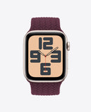 Bracelet Apple Watch en Nylon Tréssé Boucle Unique - Rouge Bordeaux