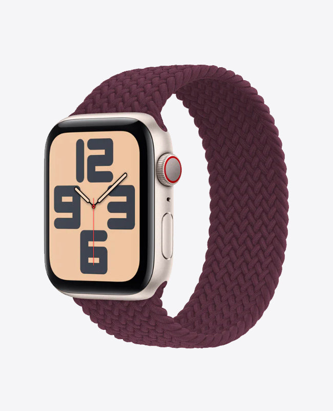 Bracelet Apple Watch en Nylon Tréssé Boucle Unique - Rouge Bordeaux