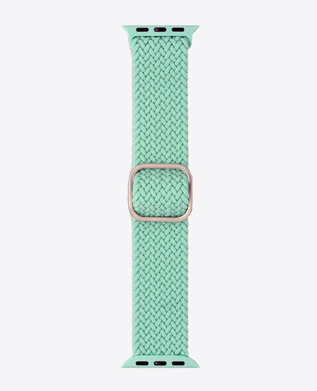 Bracelet Apple Watch en Nylon Tréssé Boucle - Vert Pistache