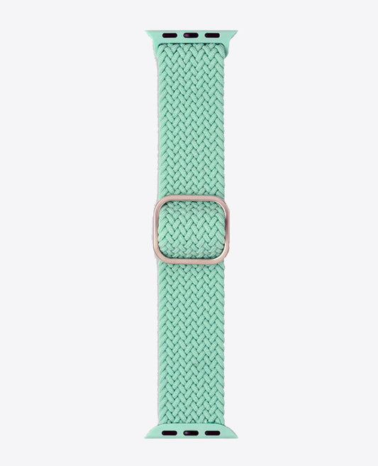 Bracelet Apple Watch en Nylon Tréssé Boucle - Vert Pistache