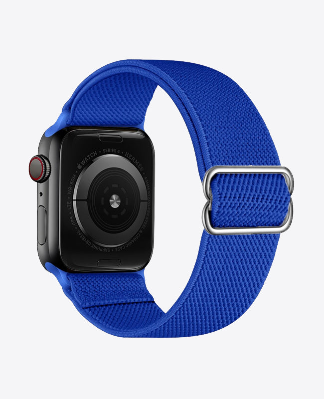 Bracelet Apple Watch en Nylon Élastique - Bleu Mer