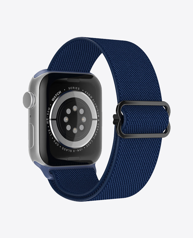 Bracelet Apple Watch en Nylon Élastique - Bleu Nuit