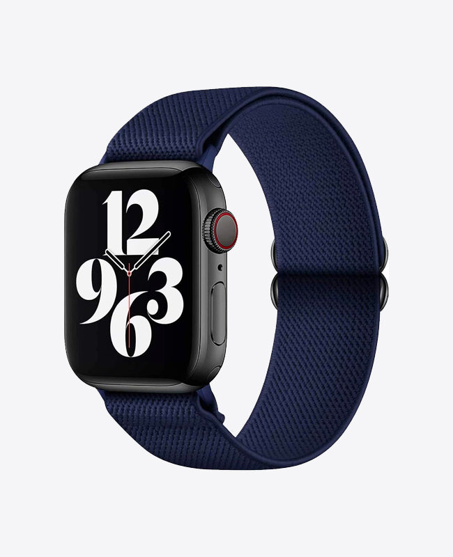 Bracelet Apple Watch en Nylon Élastique - Bleu Nuit