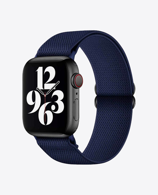 Bracelet Apple Watch en Nylon Élastique - Bleu Nuit