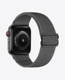 Bracelet Apple Watch en Nylon Élastique - Gris Anthracite