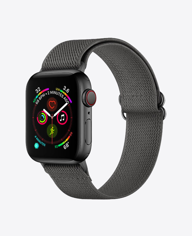 Bracelet Apple Watch en Nylon Élastique - Gris Anthracite