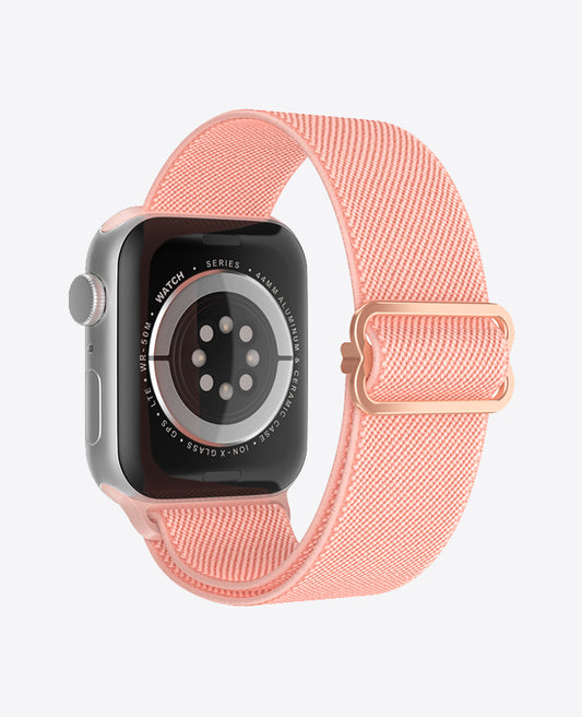 Bracelet Apple Watch en Nylon Élastique - Rose Poudré