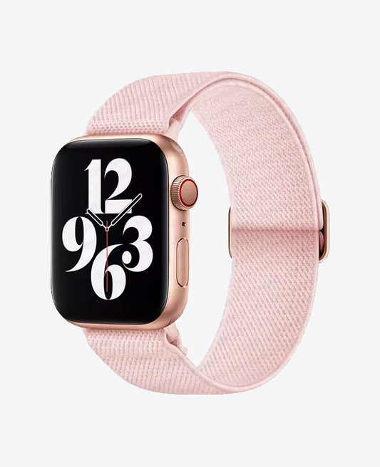 Bracelet Apple Watch en Nylon Élastique - Rose Poudré