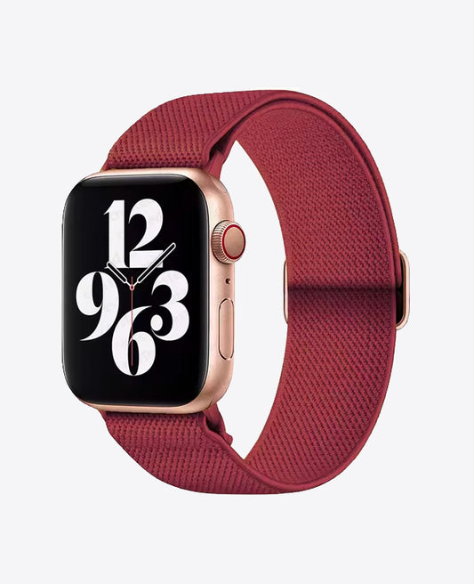 Bracelet Apple Watch en Nylon Élastique - Rouge Bordeaux