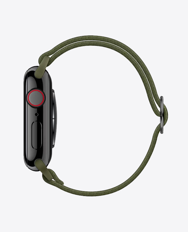 Bracelet Apple Watch en Nylon Élastique - Vert Foncé