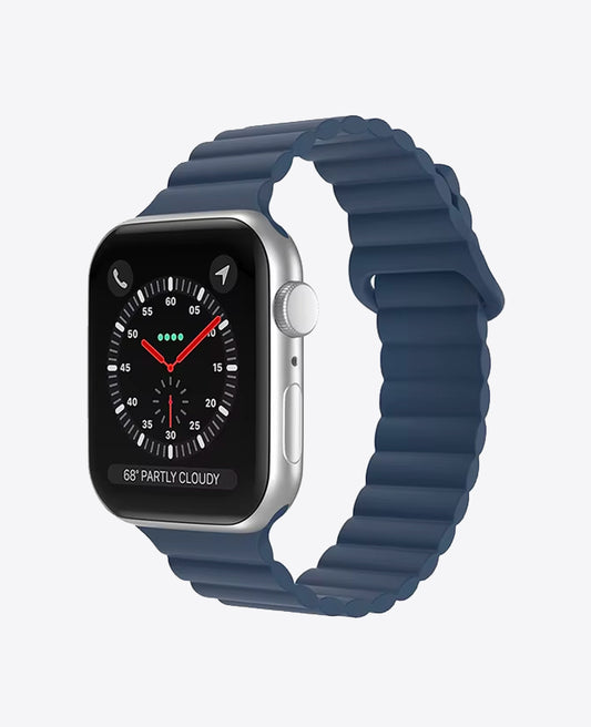 Bracelet Apple Watch en Silicone Boucle Magnétique - Bleu Nuit