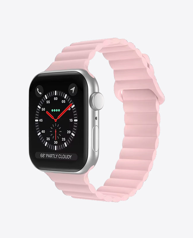 Bracelet Apple Watch en Silicone Boucle Magnétique - Rose