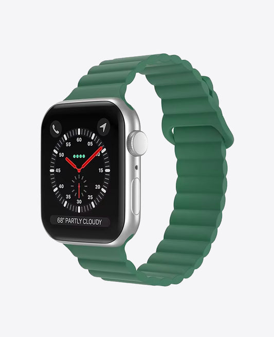 Bracelet Apple Watch en Silicone Boucle Magnétique - Vert