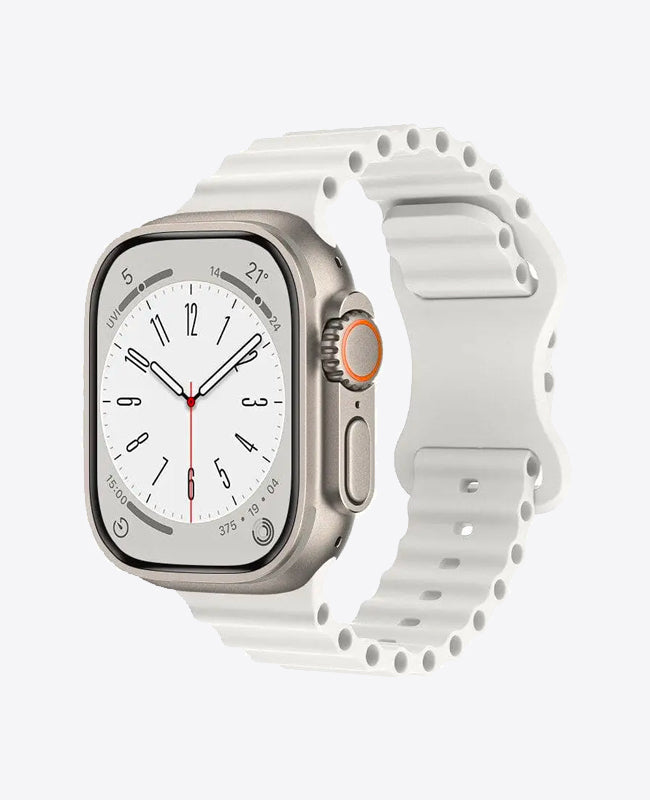 Bracelet Apple Watch en Silicone Ocean - Blanc