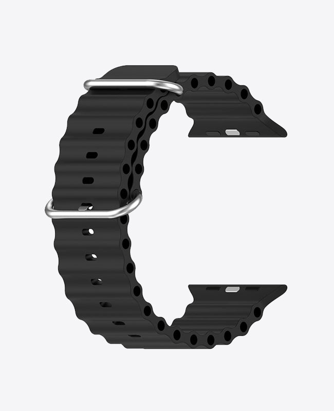 Bracelet Apple Watch en Silicone Ocean Boucle - Noir