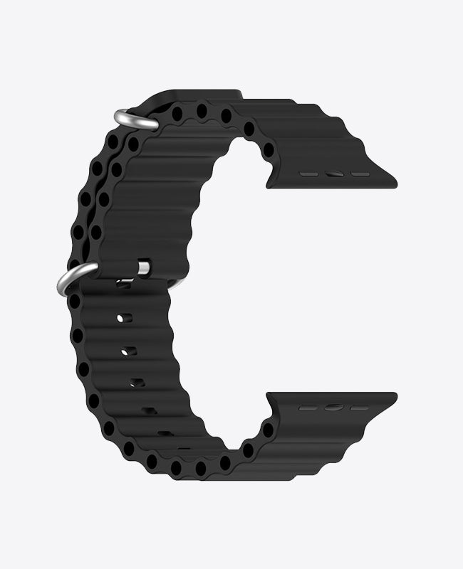 Bracelet Apple Watch en Silicone Ocean Boucle - Noir