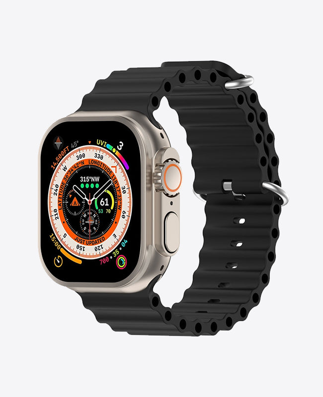 Bracelet Apple Watch en Silicone Ocean Boucle - Noir