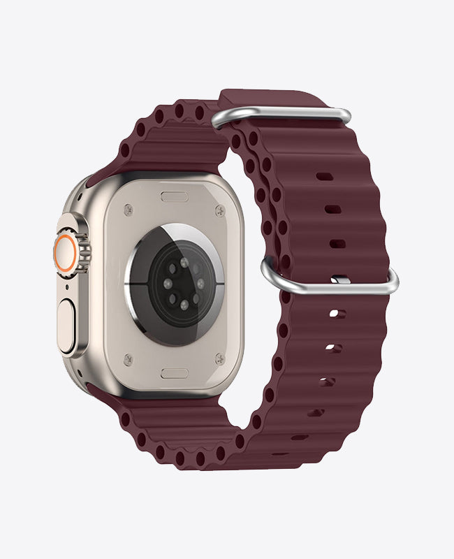 Bracelet Apple Watch en Silicone Ocean Boucle - Rouge Bordeaux