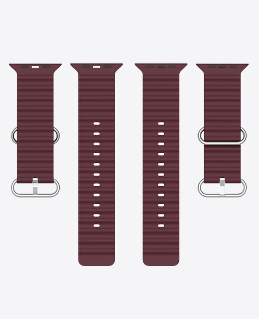 Bracelet Apple Watch en Silicone Ocean Boucle - Rouge Bordeaux