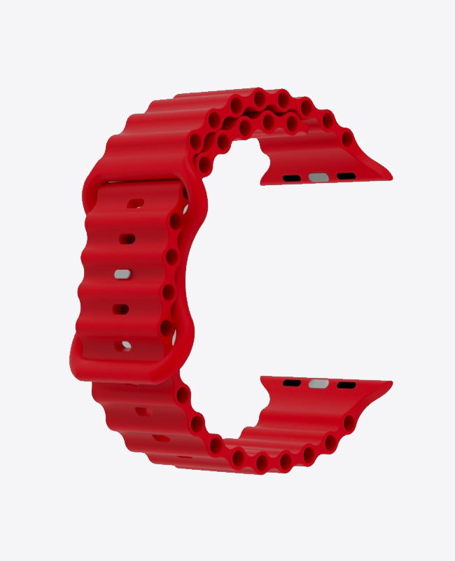 Bracelet Apple Watch en Silicone Ocean - Rouge