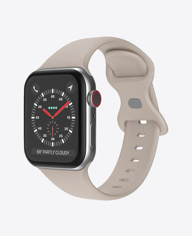 Bracelet Apple Watch en Silicone Papillon - Beige