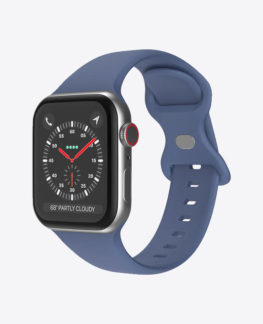 Bracelet Apple Watch en Silicone Papillon - Bleu Marine