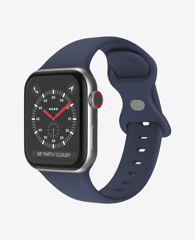 Bracelet Apple Watch en Silicone Papillon - Bleu Nuit