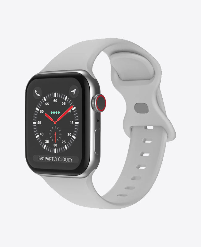 Bracelet Apple Watch en Silicone Papillon - Gris