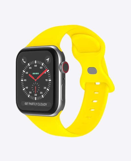 Bracelet Apple Watch en Silicone Papillon - Jaune