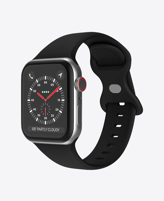 Bracelet Apple Watch en Silicone Papillon - Noir