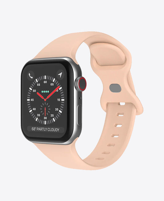 Bracelet Apple Watch en Silicone Papillon - Rose Poudré