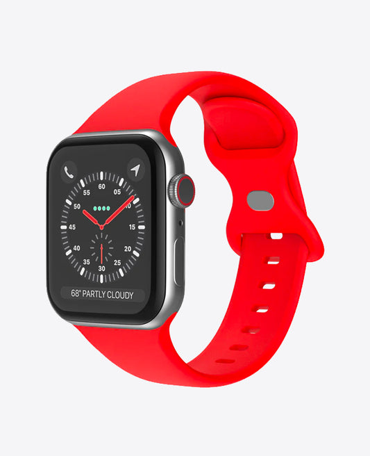 Bracelet Apple Watch en Silicone Papillon - Rouge