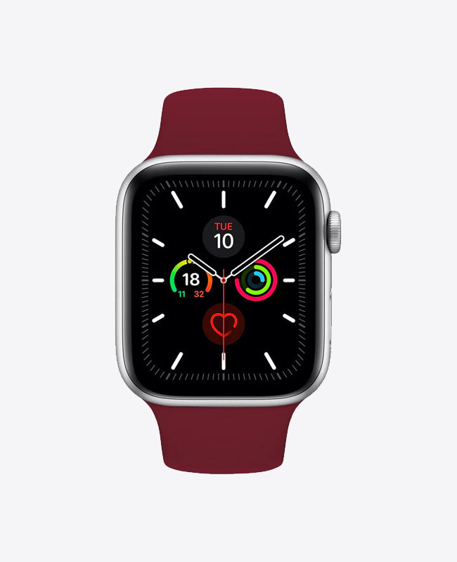 Bracelet Apple Watch en Silicone - Rouge Bordeaux