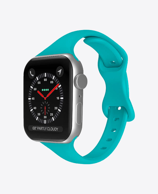 Bracelet Apple Watch en Silicone Slim - Bleu Turquoise