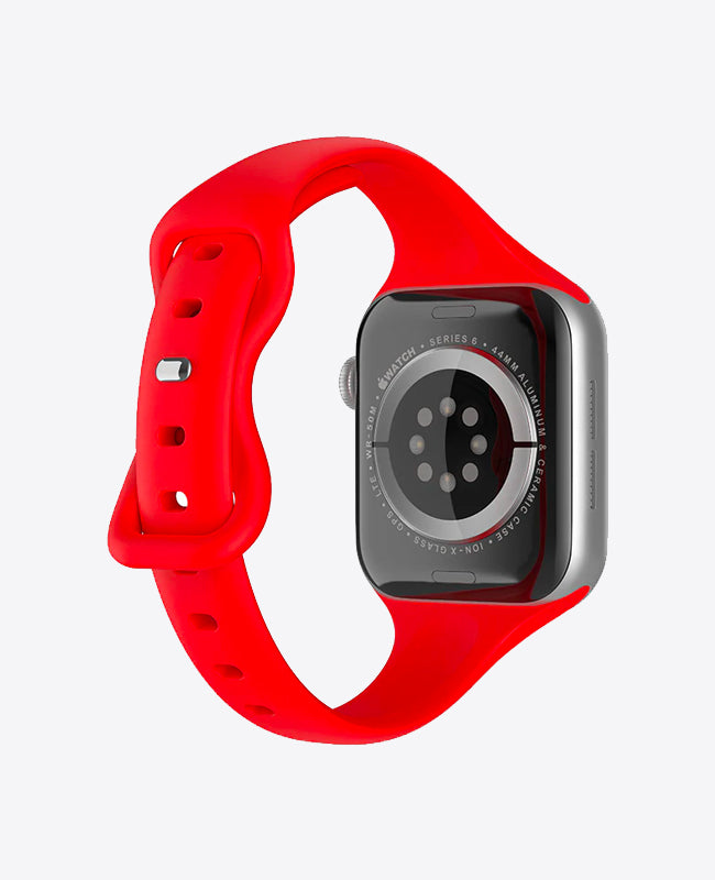 Bracelet Apple Watch en Silicone Slim - Rouge