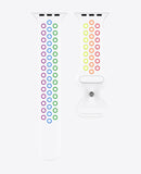 Bracelet Apple Watch Sport en Silicone - Blanc / Arc-en-Ciel