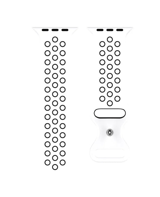 Bracelet Apple Watch Sport en Silicone - Blanc / Noir