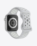 Bracelet Apple Watch Sport en Silicone - Gris / Blanc