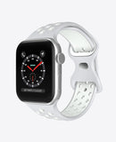 Bracelet Apple Watch Sport en Silicone - Gris / Blanc