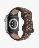 Bracelet Apple Watch Sport en Silicone - Marron / Beige