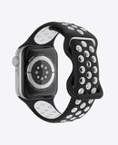 Bracelet Apple Watch Sport en Silicone - Noir / Blanc